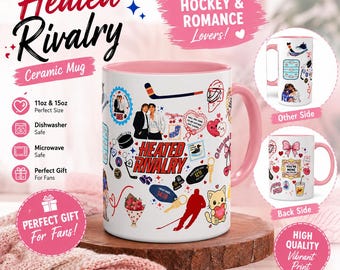 Heated Rivalry Ceramic Mug, Hockey Romance Fan Gift, BookTok Coffee Cup