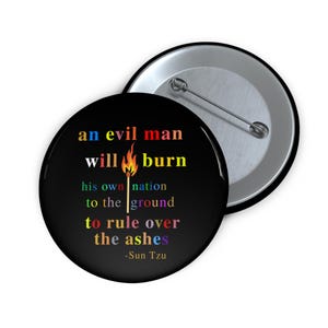Sun Tzu Quote Pin, Political Statement Button, Activist Accessory, Protest Wear