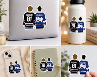 Nombres de camisetas de hockey Pegatinas cortadas en beso / Rozanov 81 Hollander 24