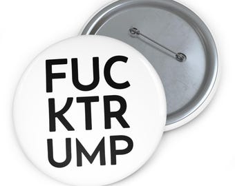Botón/Pin anti-Trump / Insignia de pin de protesta política liberal "Que se joda Trump"