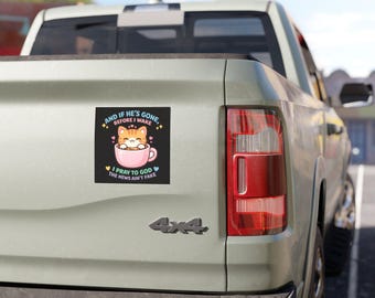 Cat Coffee Magnet, Political Humor, Resistance Decal (Car Magnet/Vinyl Sticker)