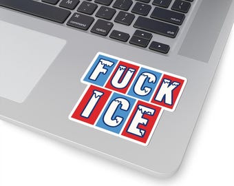 Pegatina Fuck Ice / Letras mayúsculas en negrita, diseño de goteo helado, corte de beso