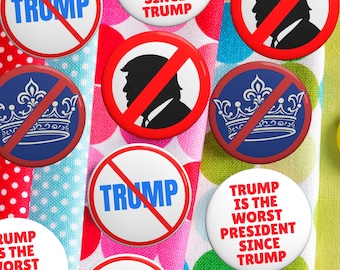 Anti-Trump Pin Button: Make Trump LOSE Again
