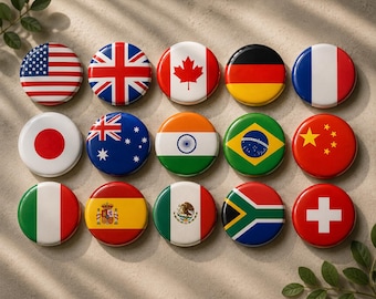 Custom Country Flag Pin Button | Personalized National Badge | Travel Souvenir, Cultural Accessory