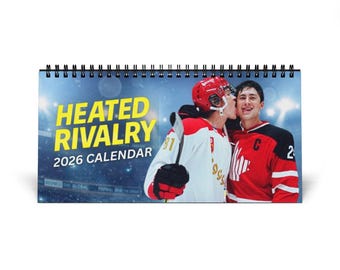 Heated Rivalry 2026 Calendar, Pin Button and Sticker | LGBTQ+ Lovers Art Desk Calendar | Romance Gift