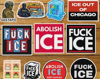 Abolish ICE Sticker/Car Magnet, Anti-Trump Resistance Sticker, Social Justice Apparel Sticker, Vinyl Decal Sticker, Anti ICE Sticker