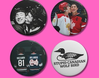 Heated Rivalry Pin Button | MM Hockey Romance Booktok Fan Gift | Hollander & Rozanov Inspired Button Badge