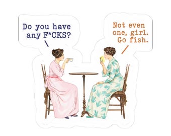 Adesivo "Sassy Go Fish" | Ilustração Vintage Humorística
