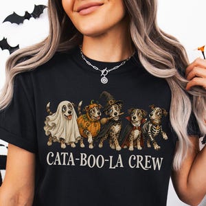 Catahoula Halloween Shirt, Catahoula Leopard Dog Shirt, Funny Dog Mom Halloween Tee, Spooky Dog Lover Gift, Cata-BOO-la Crew Comfort Colors