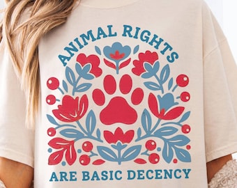 Animal Rights Dog Shirt, Dog Rescue Activist Tee, Floral Paw Print Shirt, Dog Lover Gift, Pet Professional Shirt, Vet Groomer Dog Walker Tee