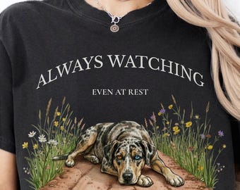 Catahoula Leopard Dog Shirt, Two Different Colored Eyes Dog T Shirt, Vintage Leopard Hound Tee, Dog Mom Graphic Tee, Unique Dog Lover Gift