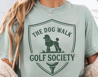 Poodle Golf Shirt, Dog Walk Golf Society Tee, Funny Poodle Shirt, Golf Lover Dog Shirt, Preppy Dog Tee, Country Club Style Shirt, Golf Gift