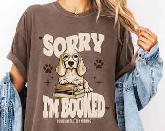 Basset Hound Shirt, Book Lover T-shirt, Funny Reading Dog Tshirt, Comfort Colors Tee, Dog Mom shirt, Dog Lover gift