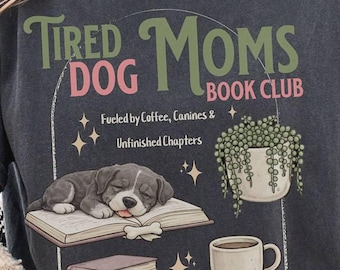 Pitbull Dog Mom Graphic Tee Book Club T-Shirt Reading Puppy Coffee & Plant shirt, Pit Bull Mama tshirt pitbull lover gift comfort colors