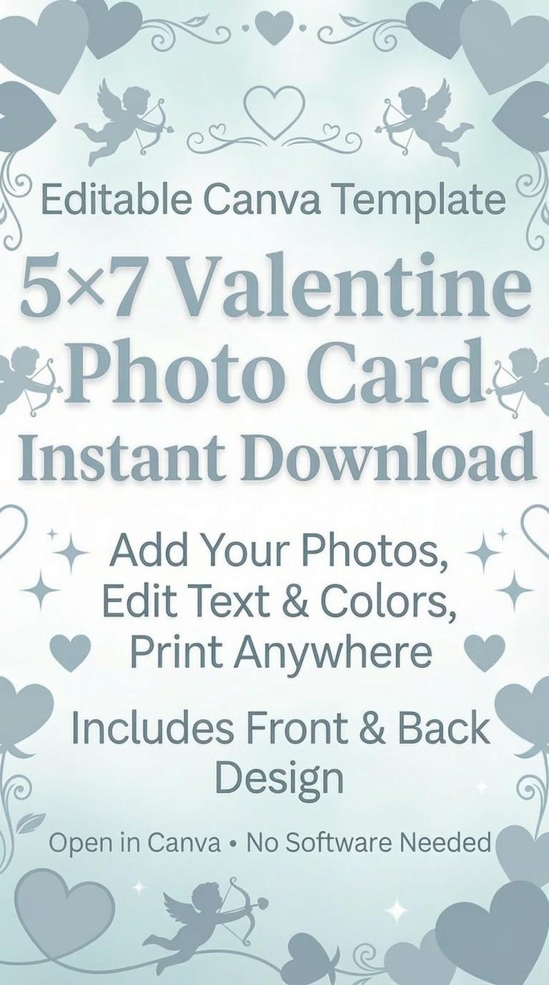 Editable Valentine's Day Card | Canva Template (digital Download) - Etsy