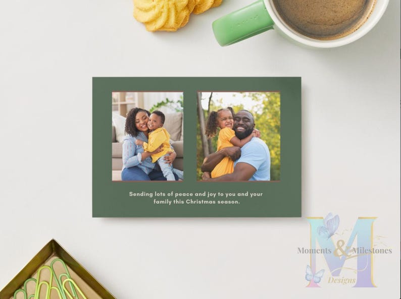 Editable Family Photo Christmas Card Canva Template (digital Download ...