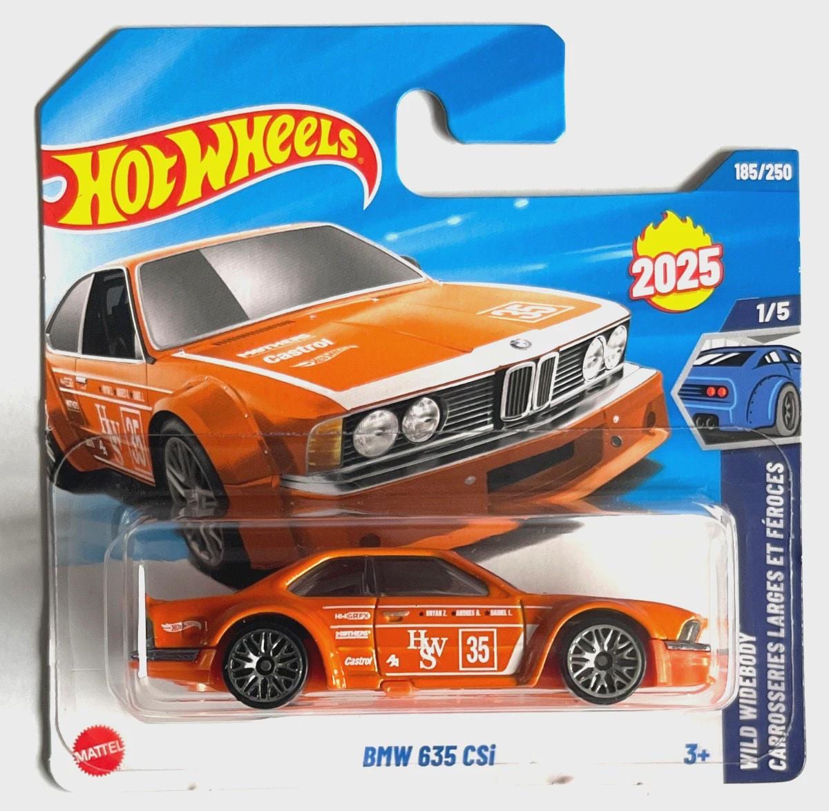 Hot Wheels BMW 635 Csi (orange & White) 1/5 Wild Widebody - 2025