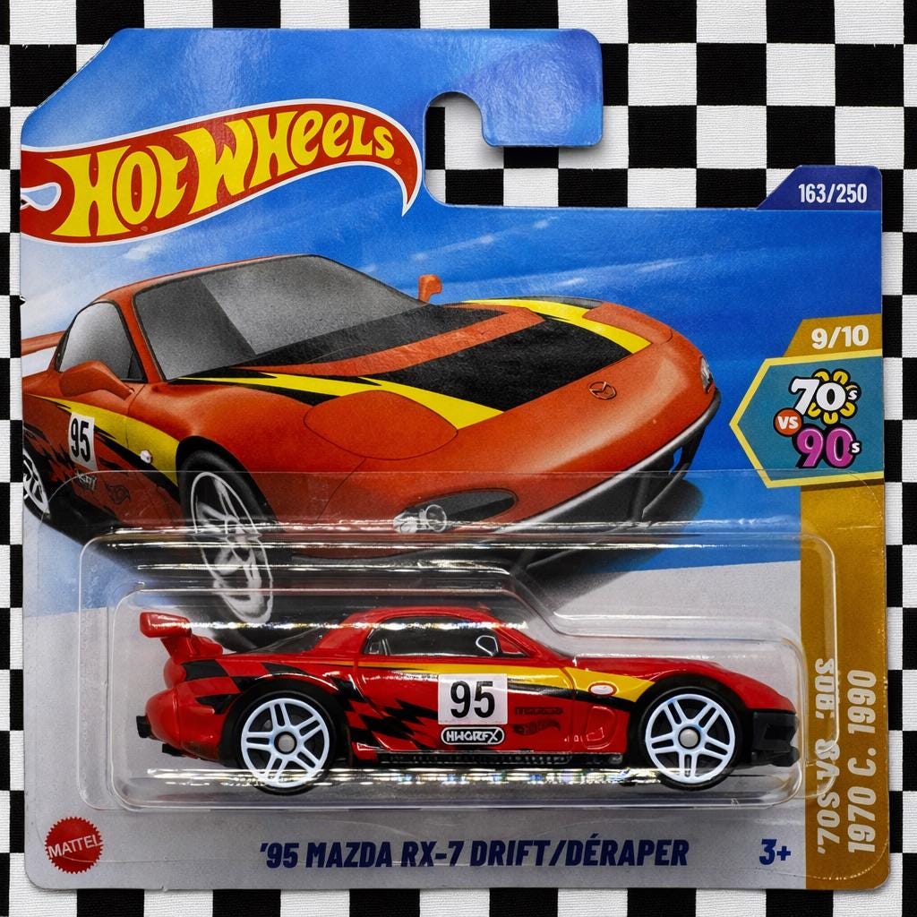 Hot Wheels '95 Mazda RX-7 Drift Drift/deraper 70s Vs 90s 163/250