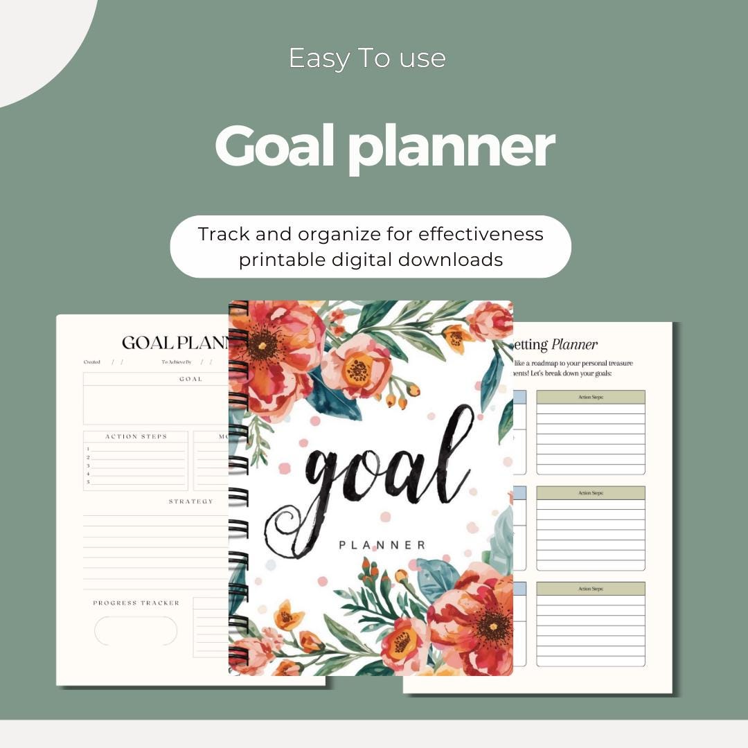 Goal Planner Printable Editable Productivity Planner Daily Weekly ...