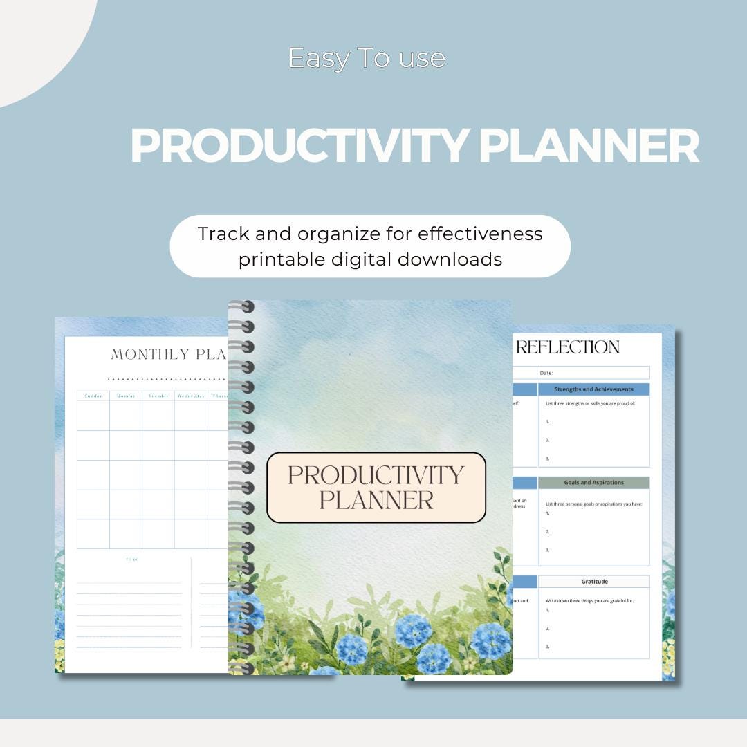 Productivity Planner Printable Editable Daily Weekly Planner Goals ...