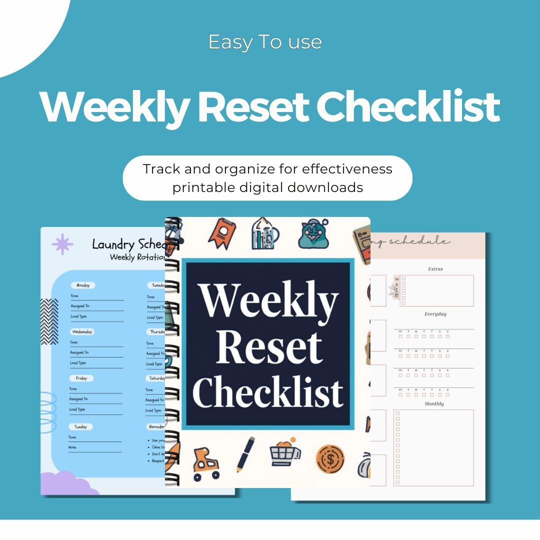 Weekly Reset Checklist Printable | Home Cleaning Organizer (PDF) - Etsy