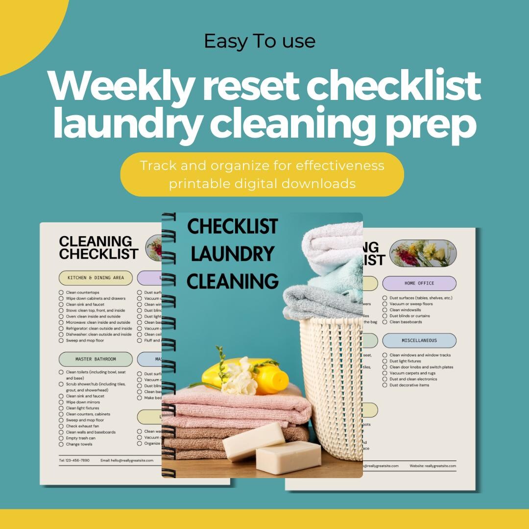 Weekly Cleaning Checklist | Home Reset Planner (digital Download) - Etsy