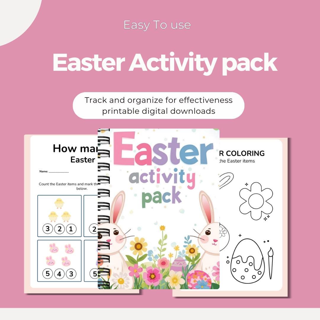 Easter Activity Pack Printable Kids Easter Games Coloring Sheets ...