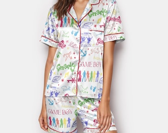 KATSEYE Pajama Set | Katseye Beautiful Chaos Women and Kid Pajamas | Kpop Girl Group Sleepwear | Cute Satin Pajama Set Loungewear