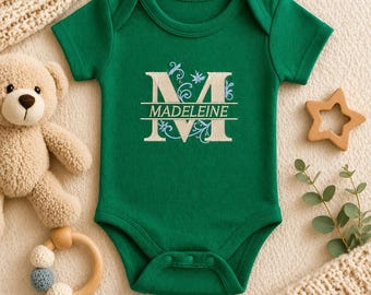 Body de bebé personalizado con nombre - Body con monograma personalizado