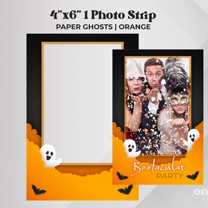 Print-Strip-Vorlage | Fotostand Karte | Fotostreifen Karte | Halloween-Party | Geist-Halloween
