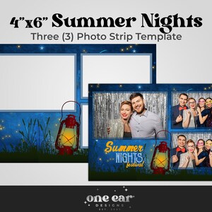 Summer Nights - 4&quot;x6&quot; 3 Photo Strip Template