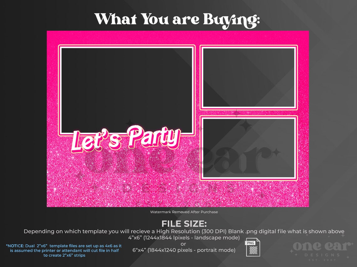 Party Photo Booth Template | Print Strip Template | Photo Booth Card ...
