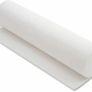 May include: A roll of white felt fabric, partially unrolled, showing the texture and thickness of the material. The felt is a solid, bright white color, and the roll is cylindrical.