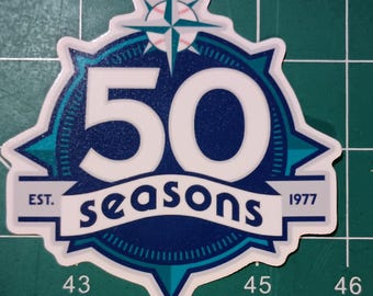 Seattle Mariners 50 Season Celebration All-Weather Vinyl Decal 4"