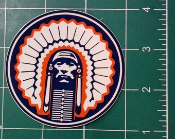 University of Illinois Chief Illiniwek 3" All Weather Decal