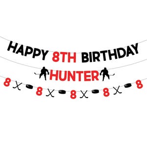Hockey Birthday Banner . Hockey Banner . Hockey Party Decorations . Custom Hockey Banner