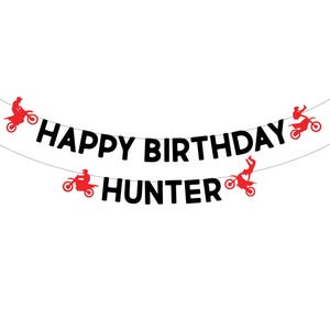 Custom Dirt Bike Birthday Banner . Dirt Bike Happy Birthday . Biker Birthday . Motocross Birthday Decorations . Dirt Bike Garland