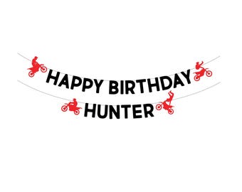 Custom Dirt Bike Birthday Banner . Dirt Bike Happy Birthday . Biker Birthday . Motocross Birthday Decorations . Dirt Bike Garland