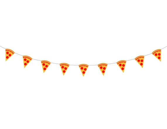 Pizza Party Banner . Pizza Birthday Party . Pizza Slice Banner | Etsy