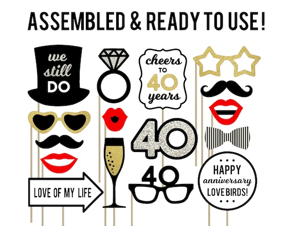 40th Anniversary Decorations 40th Anniversary Photo Booth Etsy