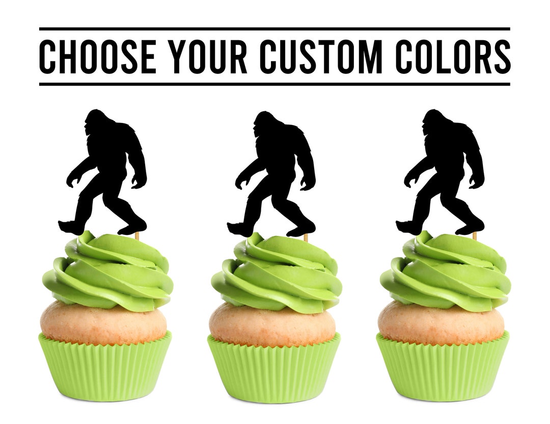 Bigfoot Cupcake Toppers . Big Foot Cupcake Toppers . Bigfoot Birthday
