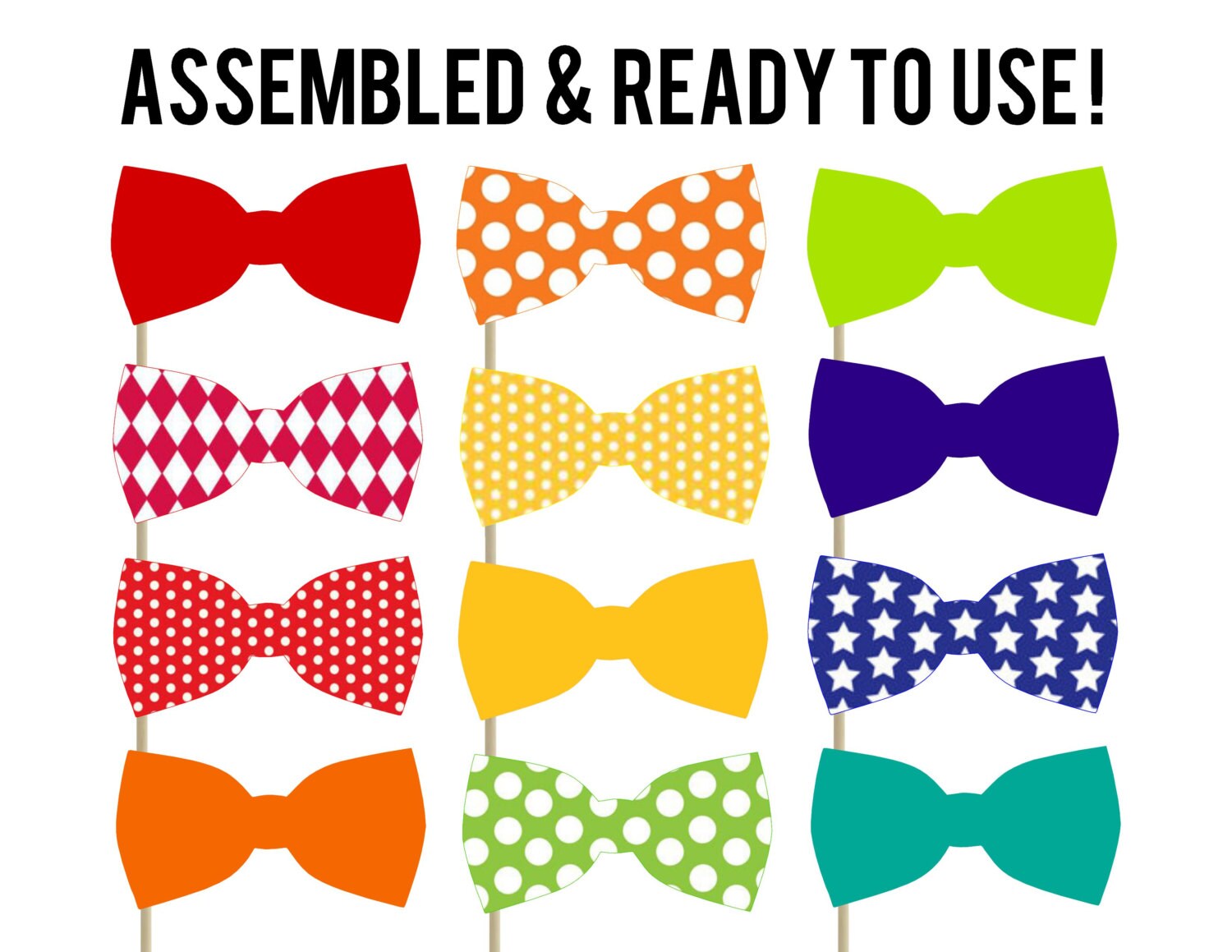 Bow Tie Photo Booth Props . Set of 24 . Photo Props . Wedding | Etsy