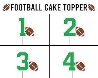 Football Cake Topper . Custom Football Cake Topper . Football Themed Birthday . Football Party Decorations . Sports Birthday Cake