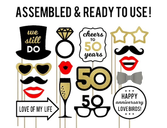 anniversary photo booth props