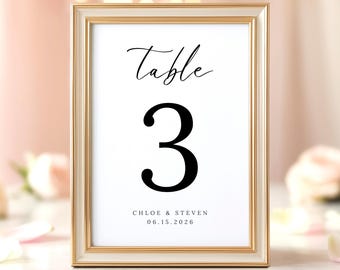 Wedding Table Numbers Template . Editable With Canva . 4x6 . 5x7 . 8x10