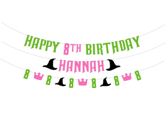 Wicked Birthday Banner . Wicked Birthday Party Decorations . Good Witch Bad Witch Pink Green Happy Birthday Sign . Oz Birthday Banner