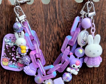 Miffy Purple Bag Charm keychain