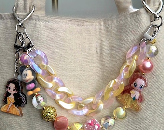 Disney princess Belle Bag Charm Keychain
