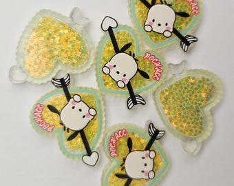 Pochacco Heart Shaker Charms – Set of 6