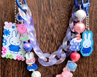 Miffy Blue Bag Charm keychain